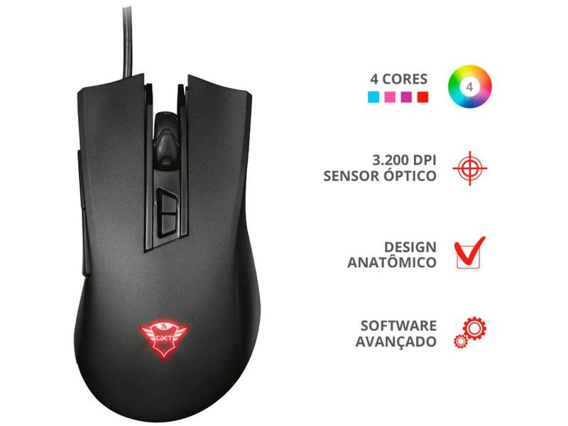 Imagem de Mouse Gamer Trust Óptico 3200DPI 7 Botões