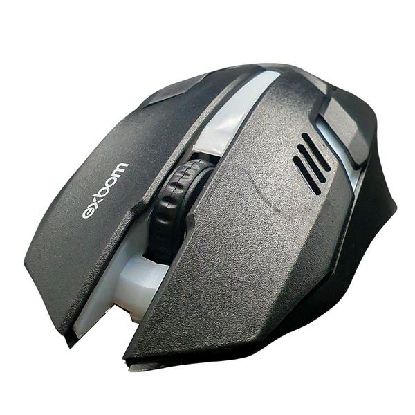 Imagem de Mouse Gamer USB, 1.200 DPI, LED RGB Multicores, 4D Fighter, Preto, Exbom - MS-62