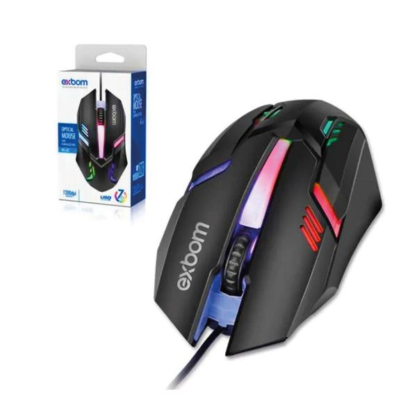 Imagem de Mouse Gamer  USB 1200 DPI RGB Exbom MS-62