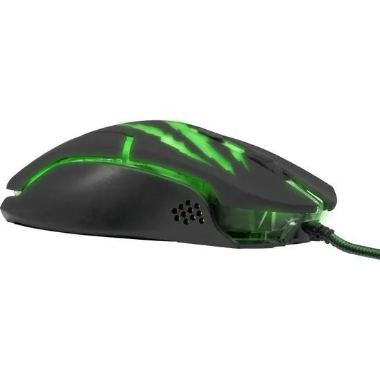 Imagem de Mouse Gamer USB 3200DPI RAPTOR OM-801 Preto/Verde FORTREK