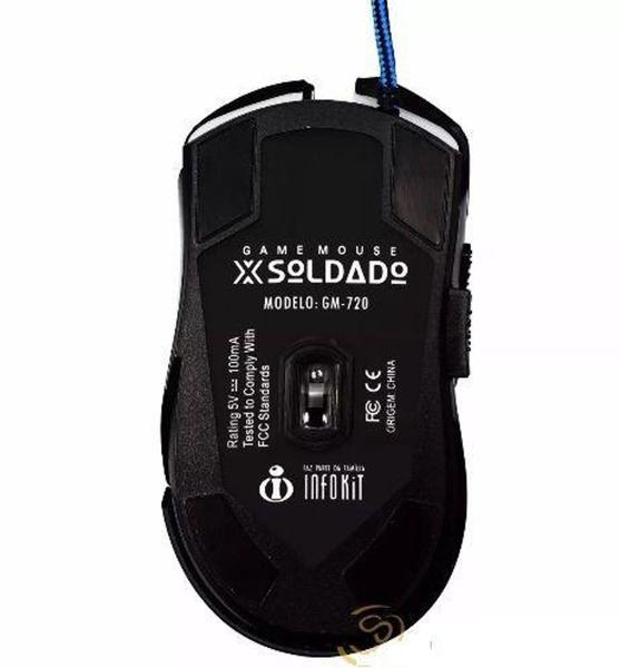 Imagem de Mouse Gamer USB 7 Botões 3200dpi Com Iluminação Led Gm-720 X Soldado - Infokit