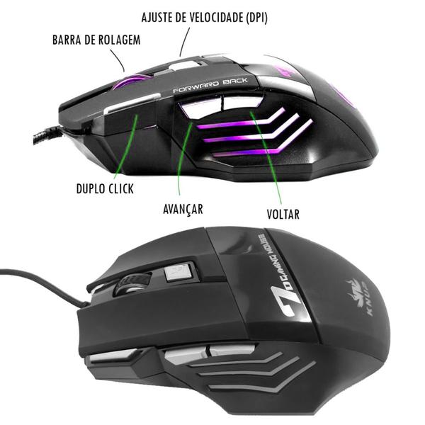 Imagem de Mouse Gamer USB com 7 Botões V4 Extreme LEDs de 7 Cores que Alternam