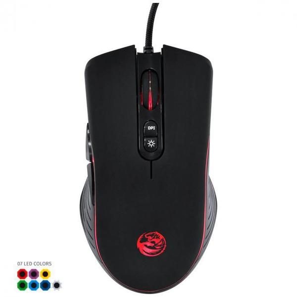 Imagem de Mouse Gamer Usb Ma7 4000 Dpi Sensor Avago 3050 Led 7 Cores