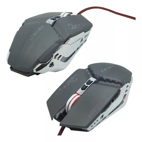 Imagem de Mouse Gamer Usb Rgb 2400 Dpi Infokit Gm-705