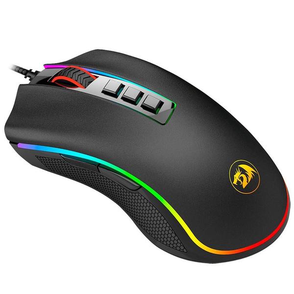 Imagem de Mouse Gamer USB Sensor PIXART 7 Botões com LED RGB - M711 preto - Cobra Redragon