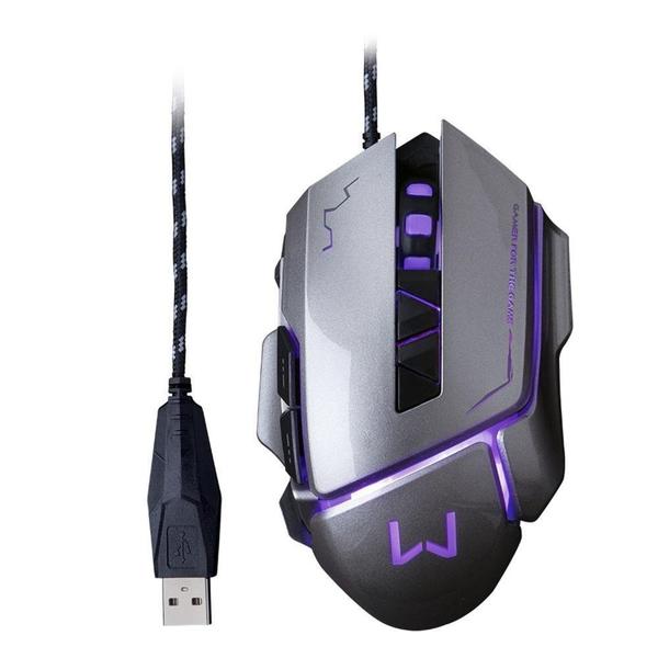 Imagem de Mouse Gamer Warrior 3.200DPI USB Grafite - MO262