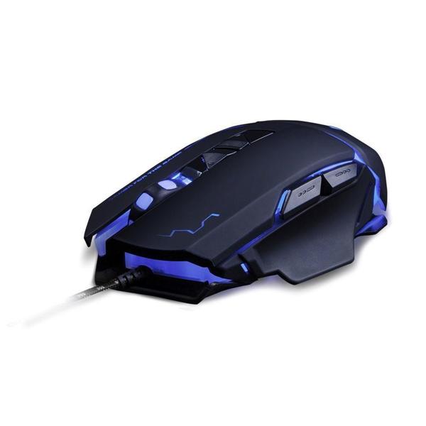 Imagem de Mouse Gamer Warrior 3200DPI 7 Botões Preto com LED - MO261