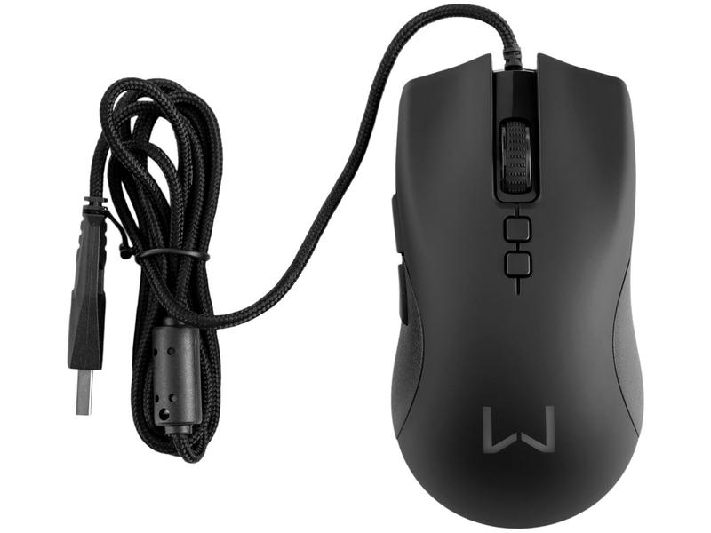 Mouse Gamer Warrior RGB Óptico 12000DPI 7 Botões - Rush Preto Imagem de Mouse Gamer Warrior RGB Óptico 12000DPI 7 Botões