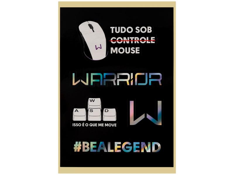 Mouse Gamer Warrior RGB Óptico 12000DPI 7 Botões - Rush Preto Imagem de Mouse Gamer Warrior RGB Óptico 12000DPI 7 Botões