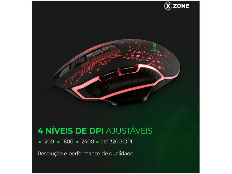 Imagem de Mouse Gamer XZONE Óptico 3200DPI