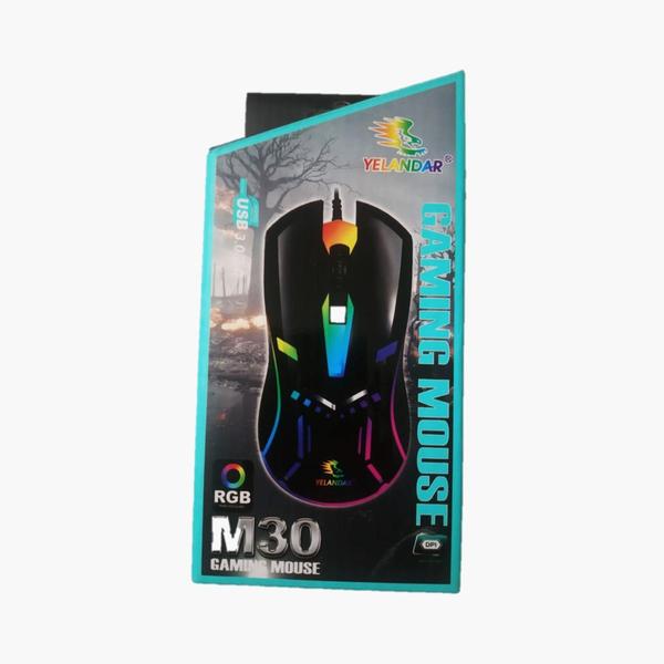 Imagem de Mouse Gaming Básico RGB Yelandar M30 Com Fio Usb 3.0/Usb 2.0