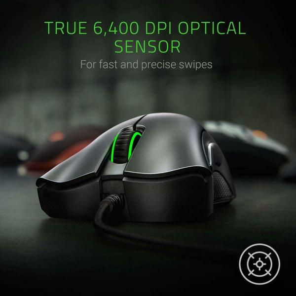 Imagem de Mouse gaming Razer DeathAdder Essential: 6400 DPI, Interruptores Mecânicos, Pret