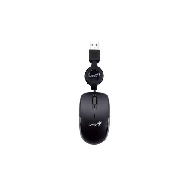 Imagem de Mouse Genius Micro Traveler V2 Preto (USB / 1000 DPI / 3 Botoes / Cabo retratil 0,86m)