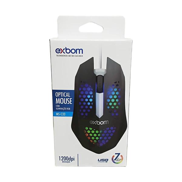 Imagem de Mouse Jogo Ms-C33 Pc Ps4 Xbox Usb Ms-C33 Com Led 7 Preto