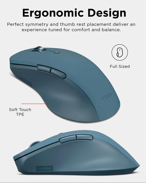 Imagem de Mouse Lenovo Yoga Pro Tidal Teal Bluetooth recarregável