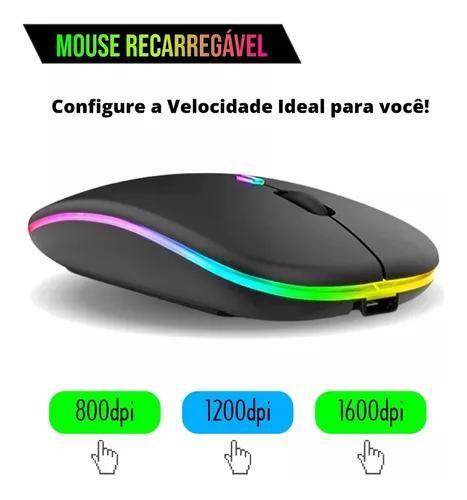 Imagem de Mouse Luminoso recarregavel Led KA-618