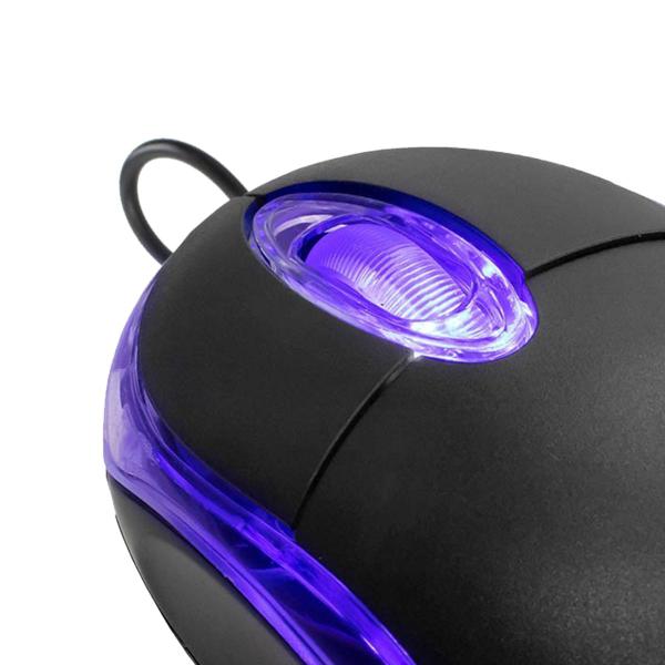 Imagem de Mouse mini optico USB 1000 dpi LED azul MS-10 - prata