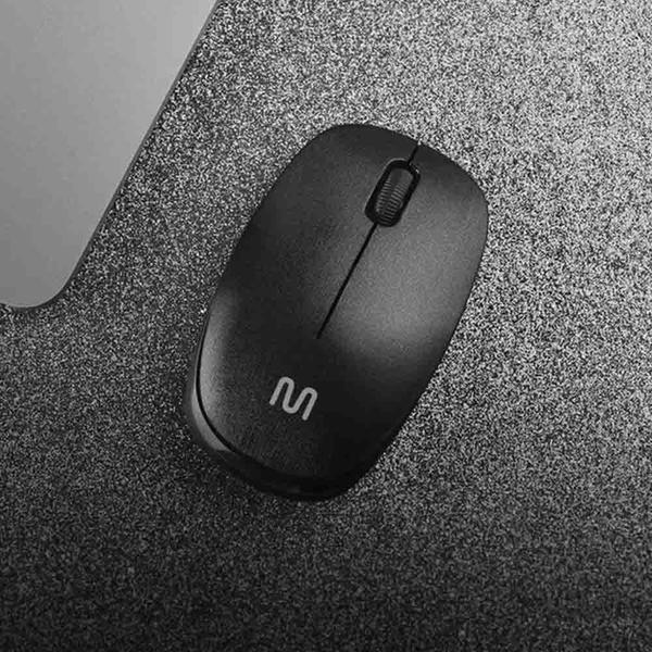 Imagem de Mouse Multi Ergonômico Sem Fio MS200 USB 1200DPI 3 Botões - Preto