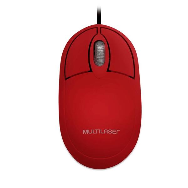 Imagem de Mouse Multilaser Classic Box Óptico Vermelho - MO303