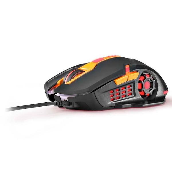 Imagem de Mouse Multilaser Gamer Otico 6 Botoes 2400 Dpi C/ Led USB Preto/Lranja (MO270)