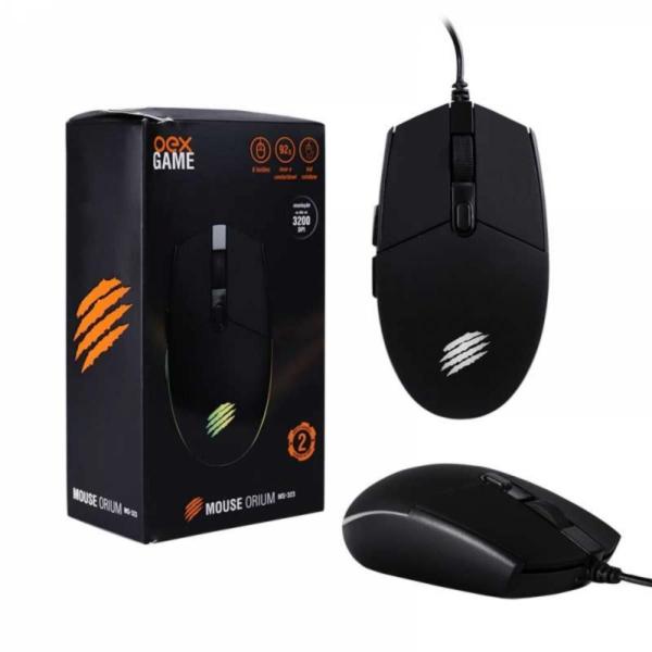 Imagem de Mouse Oex Óptico Usb Orium Ms323 Preto 6 Botões 3200Dpi Novo