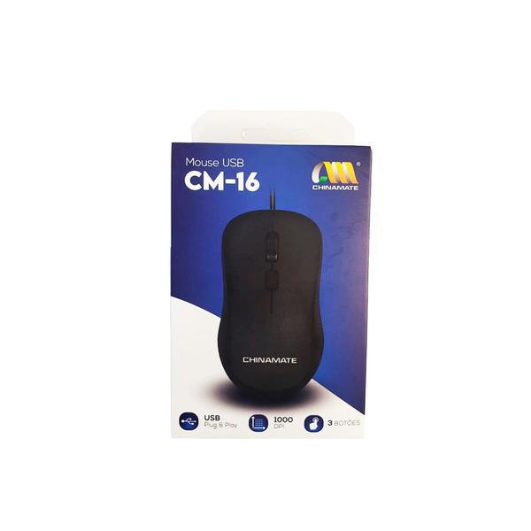 Imagem de Mouse Office Com Fio USB 1000DPI CM-16 Preto Chinamate C/ NF