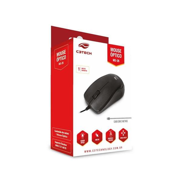 Imagem de Mouse Óptico C3-Tech MS-26BK Preto USB - C3 tech