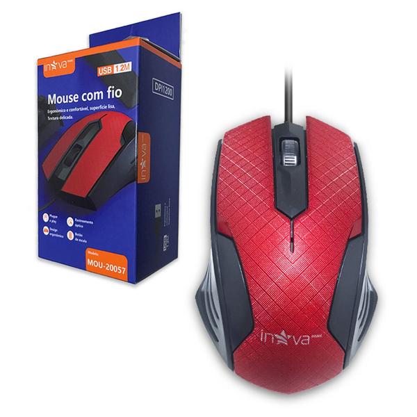 Imagem de Mouse Óptico com Fio USB 1.2 Metros Inova - MOU-20057