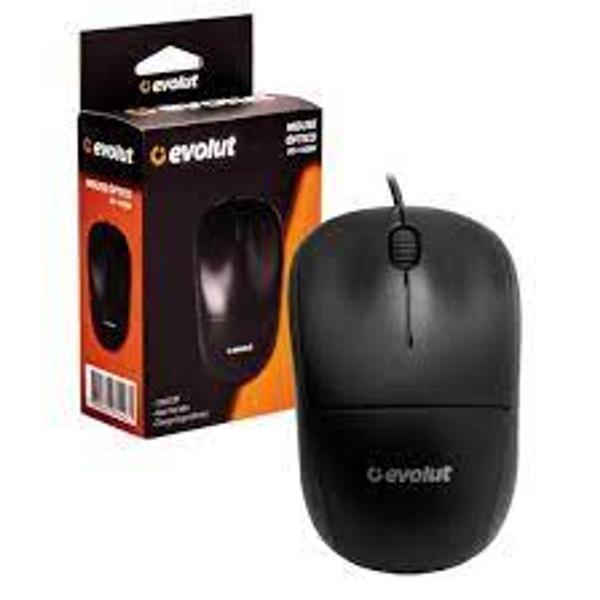 Imagem de Mouse Óptico EO-102 Preto Evolut USB Ergonómico