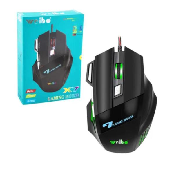 Imagem de Mouse Óptico Gamer Rgb 7 Botões 3200Dpi Usb Weibo X7 Homologação: 153032012961