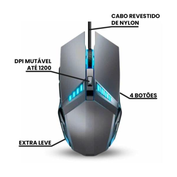 Imagem de Mouse Optico Gamer USB para Computador KNUP KP-MU019