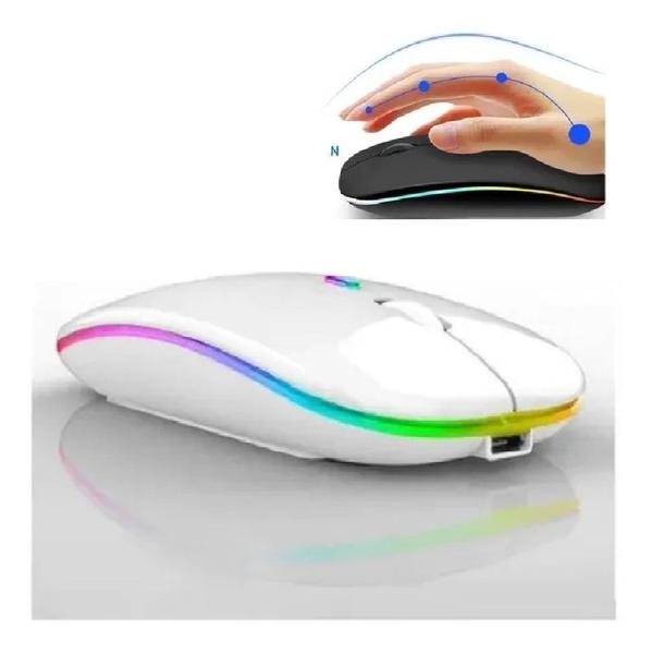 Imagem de Mouse Optico S/ Fio Recarregável Led Rgb 2.4ghz Wirelles Usb