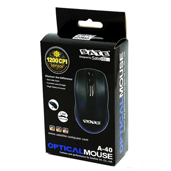 Imagem de Mouse Optico Satellite A-40 USB - Preto