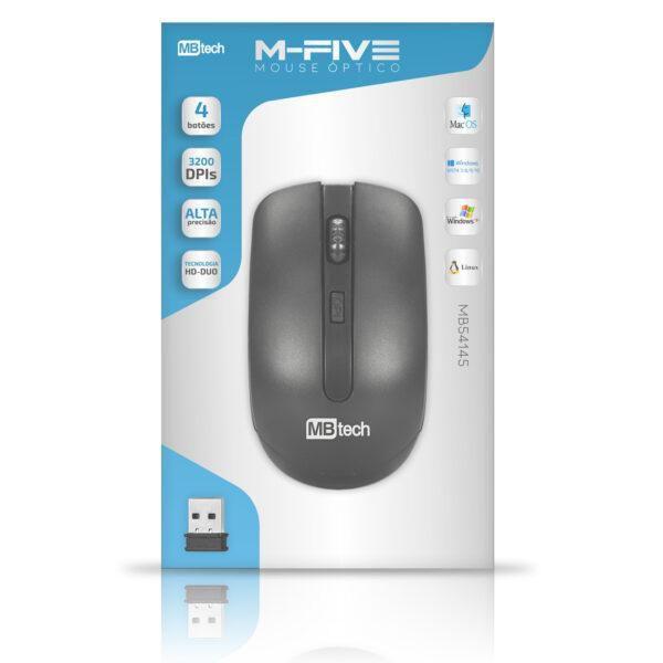 Imagem de Mouse Optico Sem Fio M-Five - Mbtech (Mb54145)