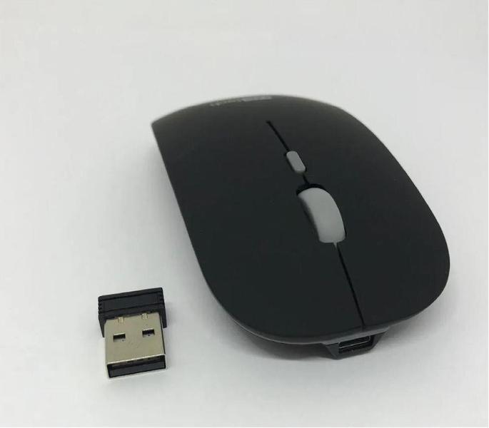 Imagem de Mouse Óptico Sem Fio Recarregável Slim Usb 3200 Dpi Preto