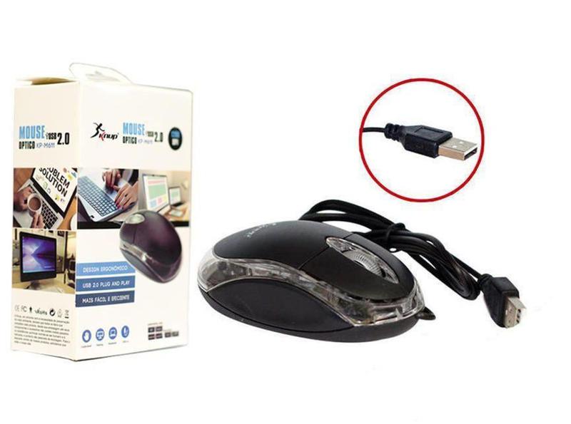 Imagem de Mouse Optico USB para PC e Notebook Preto KP-M611 KP-M611 KNUP