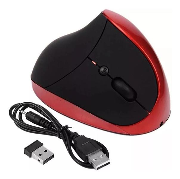 Imagem de Mouse Óptico Vertical Ergonômico Recaregavel Sem Fio 5 Teclas Ka-625