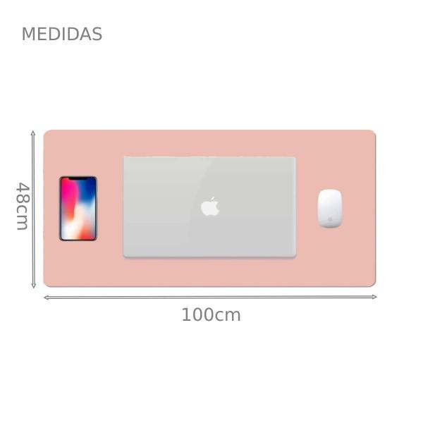 Imagem de Mouse Pad 100X48Cm Grande Home Office Escritorio Rosa Claro