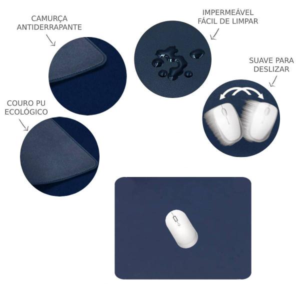 Imagem de Mouse Pad 25x20cm Pequeno Tapete De Mesa Em Sintético Impermeável Azul Marinho