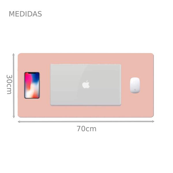 Imagem de Mouse Pad 70x30 Grande Sintetico Premium Slim Rosa Claro Antiderrapante Impermeavel  