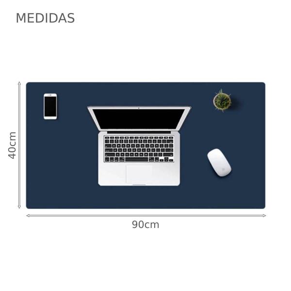 Imagem de Mouse Pad 90x40 Grande Sintetico Premium Slim Azul Marinho Impermeavel