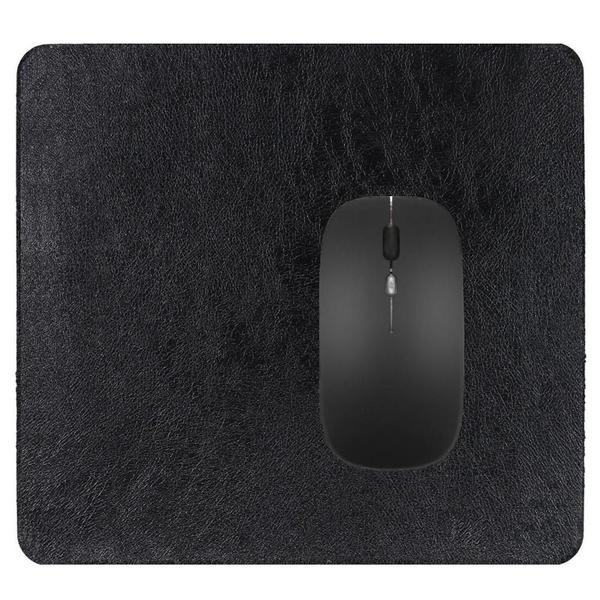 Imagem de Mouse Pad Antiderrapante Couro Trabalho 30X25 + Porta Copo