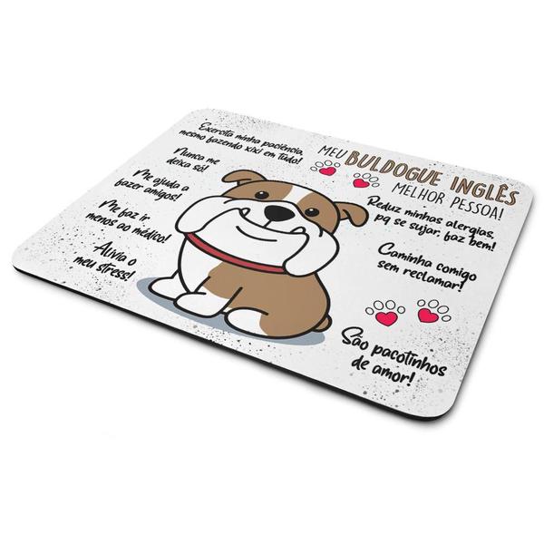 Imagem de Mouse Pad Dog - Meu Buldogue inglês, melhor pessoa!