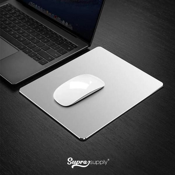 Imagem de Mouse Pad Dupla Face Em Aluminio 30X24Cm Rigido Silver Prata