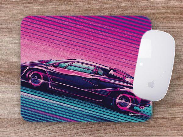 Imagem de Mouse Pad Emborrachado Personalizado Carro Tunado Tunnig Rosa e Azul