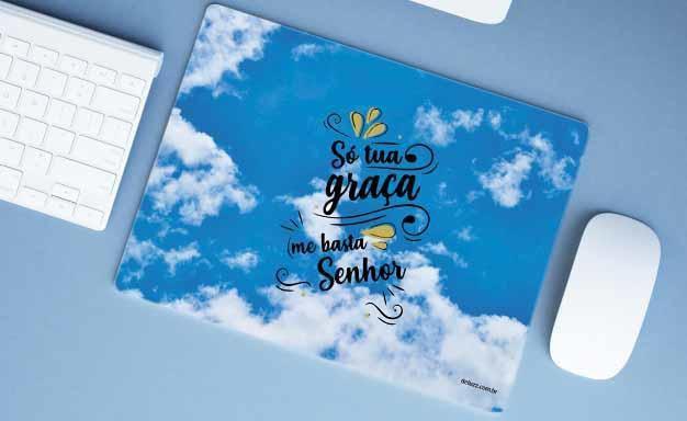 Imagem de Mouse Pad Emborrachado Personalizado Grande Só Tua Graça