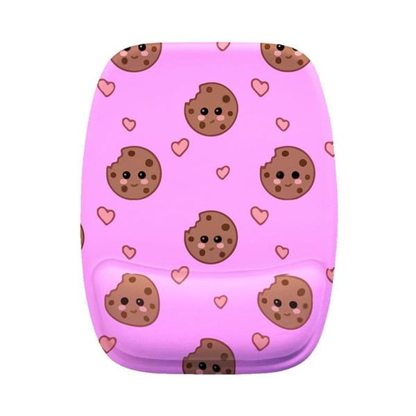 Imagem de Mouse Pad Ergonomico Biscoito Cookee Rosa kawaii