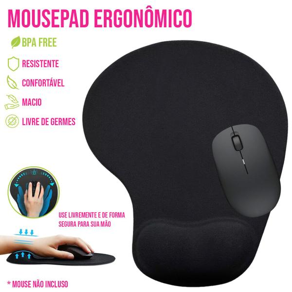 Imagem de Mouse Pad Ergonômico Com Apoio De Punho Pulso Em Gel Silicone