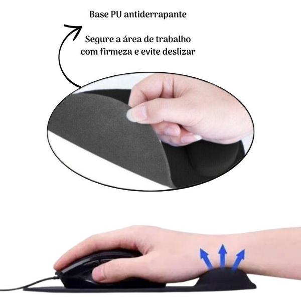 Imagem de Mouse PAD Ergonomico com Apoio em GEL EXBOM Preto