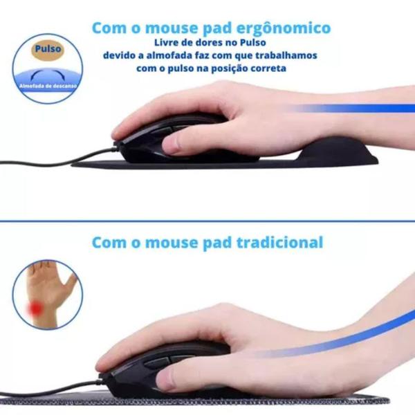 Imagem de Mouse pad ergonomico fortrek erg102 gel preto - ref.73283